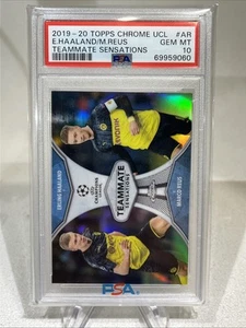 2019-20 Topps Chrome UCL Erling Haaland Marco Reus Teammate Sensations PSA 10 - Picture 1 of 2