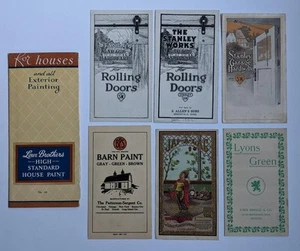 LOT of 7 OLD VINTAGE ADVERTISEMENT BROCHURES for PAINT AND STANLEY GARAGE DOOR s - Picture 1 of 5