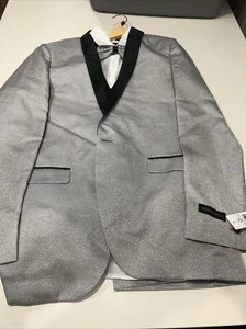 Kids World Of USA Black And Grey Metallic Suit Size 20 - Picture 1 of 4