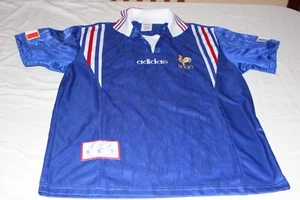 CAMISETA OFICIAL VINTAGE SELECCION FRANCIA 1996 ADIDAS TALLA S DORSAL 6 GUERIN - Imagen 1 de 5