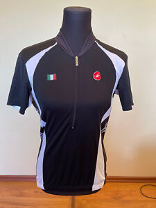 Castelli Cycling Jersey Short Sleeve Black/White SIZE L For Men's NEW!