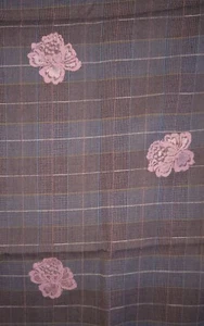 Plaid w Pink Lace Applique Flowers 1.25 YD x 58" Wide Y2K 2000s Factory Remnant - Picture 1 of 3