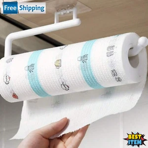Kitchen Paper Holder Towel Rack Bath Roll Holder Self-adhesive Wall Mounted Rack - Picture 1 of 36