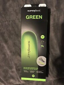 SUPERFEET GREEN INSOLES ORTHOTIC ARCH SUPPORT SIZE F