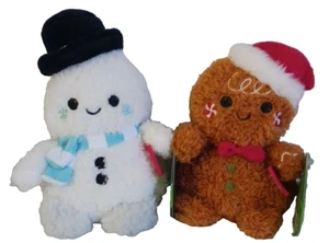 Bum Bumz Stanley Snowman & Gina Gingerbread Christmas Holiday Bumz Plush Stuffed - Picture 1 of 3