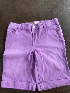Girl's 12 Reg. l.e.i. Chelsea Bermuda Shorts Lowrise Violet Adj. Waist Stretch - Picture 1 of 4