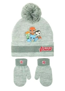 Juego de gorros y guantes de la Liga de la Justicia para niños pequeños nuevo con etiquetas Batman talla 2T-5T - Imagen 1 de 3