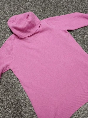 Jersey Woolovers Mujer Medio Rosa Cachemira Lana Merino Polo Cuello Pullover Foto 1 de 4