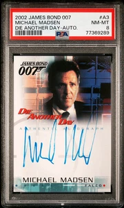 PSA 8 Michael Madsen Signed On Card Auto Autograph 2002 James Bond 007 #A3 Falco - Picture 1 of 2