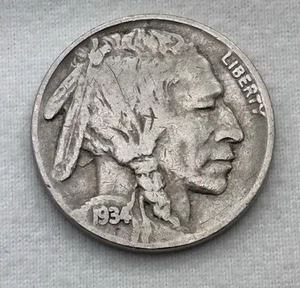 1934 Buffalo Nickel Split Planchet Before Strike Error - Picture 1 of 2