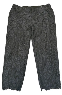 Soft Surroundings Pants Women’s 2X Black Floral Lace Scalloped Hem Boho - Image 1 of 4