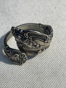 Towle Antique Sterling Silver Spoon Ring, adjustable Sz 8 18mm - Picture 1 of 4