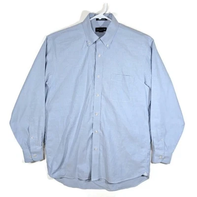Camisa de vestir Lands End Oxford con botones para hombre 15 1/2-33 azul claro manga larga Foto 1 de 4