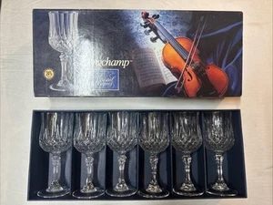 NIB CRISTAL D'ARQUES (6) LONGCHAMP 24 % FRANZÖSISCHES BLEIKRISTALL 6 1/4 OZ WEINGLÄSER - Bild 1 von 2