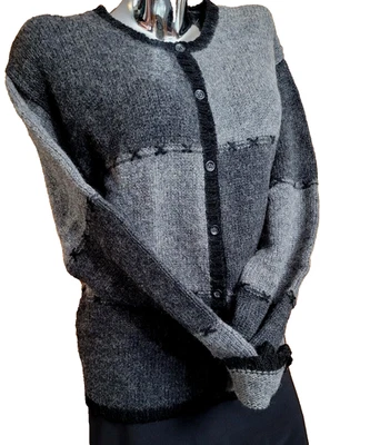 Cárdigan de Colección PAUL HARRIS Mujer Abotonada Gris y Negro Lana Shetland Talla XL Foto 1 de 4
