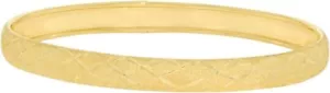 Bracciale Floreo oro giallo 10 kt 6 mm classico finitura satinata testurizzato flessibile - Foto 1 di 3