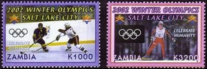 ZAMBIA 2002 WINTER OLYMPICS SC#979-80 mnh neuf HOCKEY SKIING 💲FREE SHIPPING💲 - Picture 1 of 1