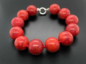 SCHMUCKJAGD ARMBAND 925/- SILBER MIT SCHAUMKORALLE - Bild 1 von 4