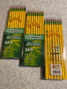 Ticonderoga Bleistifte NEU 24 Stück JEDE Box, 3 Schachteln, insgesamt 72 Bleistifte - Bild 1 von 3