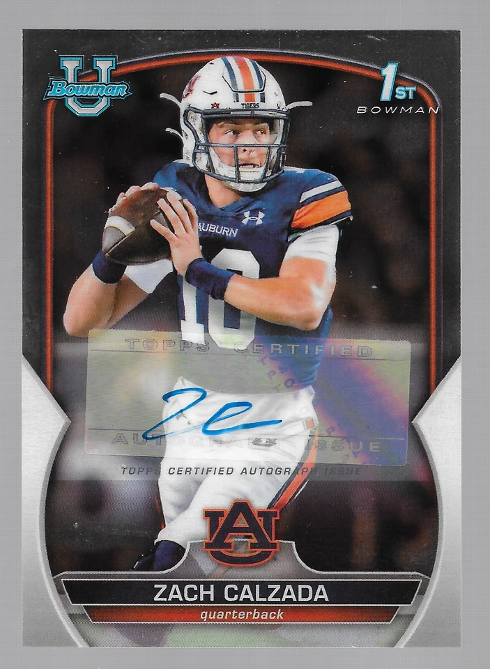 2022 Bowman Chrome University Prospects Autograph #93 ZACH CALZADA Auto Auburn  - Image 1 of 1