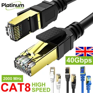 RJ45 Cat8 Ethernet Kabel Netzwerk Gold Ultradünn 40 Gbit/s SSTP Patch LAN Kabel Lot - Bild 1 von 13