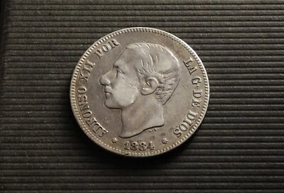 Spain 1884-MSM 2 Pesetas Alfonso XII. Silver VF C|7765 - Image 1 of 2