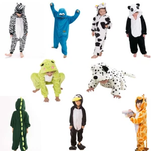 Unisex Kids Kigurumi Animal Character Costume 1Onesie1 Pyjamas Fancy Dress - Picture 1 of 30
