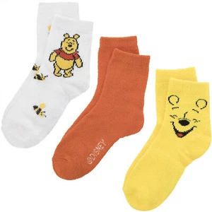 Winnie The Pooh Beary Cute Fuzzy Crew Socks 3-Pair Box Set Multi-Color - Picture 1 of 5