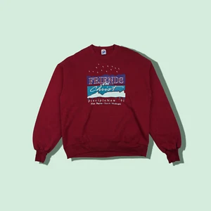 Vintage 1991 FRIENDS IN CHRIST Church Jerzees Jumper Sweatshirt Red Size XL - Picture 1 of 9