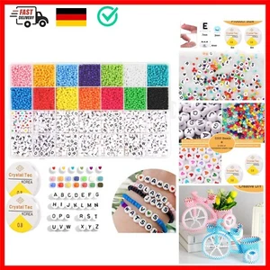 Perlen Set, 5300 Stücke Buchstabenperlen und Glasperlen-Mix-Set, 3mm Buchstab... - Bild 1 von 9
