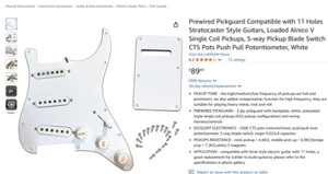 Loaded Pickguard 3-Ply Alnico 5 Pickup Capacitor 5-Way Switch for Stratocaster - Picture 1 of 5