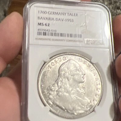 NGC MS62 1760 Bavaria Taler - Image 1 of 4