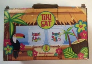 Cat Lady - Tiki Cat Plastic Wine Glasses (2, 14 oz, Stemless, Damaged Box) - Picture 1 of 6