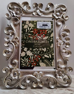 Cynthia Rowley ~ Gold w/ Silver Frost ~ Ornate Picture Frame ~ 5x7 ~ Tabletop - Picture 1 of 8