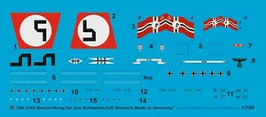 Peddinghaus-Decals 1/700 3146 Cuirassé Bismark - Photo 1 sur 1