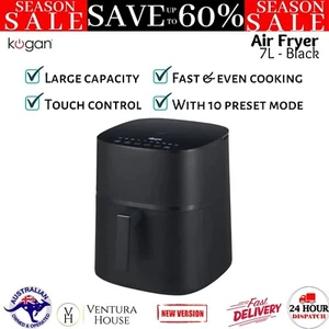 Kogan 7L Digital Air Fryer Black Healthy Oil Free Cooker Reheat Defrost Grill AU - Picture 1 of 12