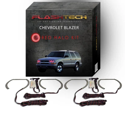 Red Angel Eye LED Headlight Halo kit for 1998-2004 Chevrolet Blazer Headlights - Image 1 of 2