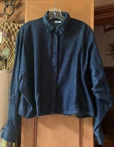 AG dark blue denim cropped long sleeved blouse/top/jacket SzXS - Picture 1 of 8