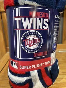 MLB Minnesota Twins 46x60 Super Plush Throw Logo And Bold Design Blanket [NEW] - Picture 1 of 3
