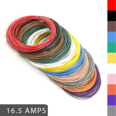 AUTOMARINE CABLES Single Core Stranded Copper Cable 16.5 AMP 1mm² 7 or 11 Colour Selection Pack