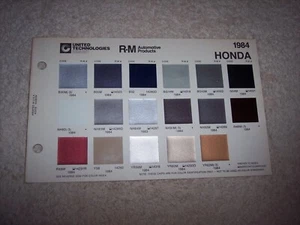 1984 HONDA EXTERIOR R-M PAINT CHIP COLOR CHART #454 - Bild 1 von 1