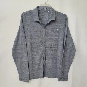 Guess Shirt Mens XL Heathered Grey Knit Long Sleeve Button Up Pocket Stretch - Picture 1 of 12