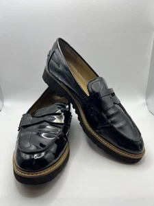 Franco Sarto Cedra schwarze Lackleder Penny Loafer 90’s Academia Preppy 7,5M - Bild 1 von 7