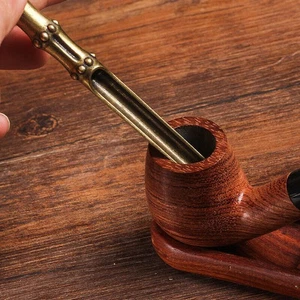 Smoking Pipe Tobacco Press Tool Brass Tamper Carving Bamboo Tamping Tool 1PC  - Picture 1 of 9