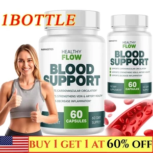 Supporto Sangue Flusso Sano, Circolazione Cardiovascolare - 60 Capsule - Foto 1 di 12