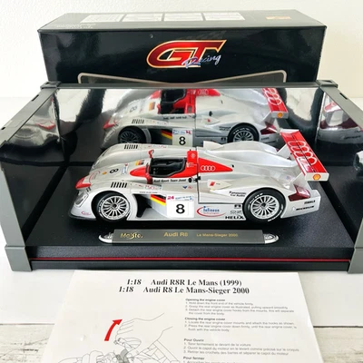 Coche fundido a presión GT Racing 2002 Infineon Audi R8 Le Mans - 1:18 Maisto caja y papeles Foto 1 de 4
