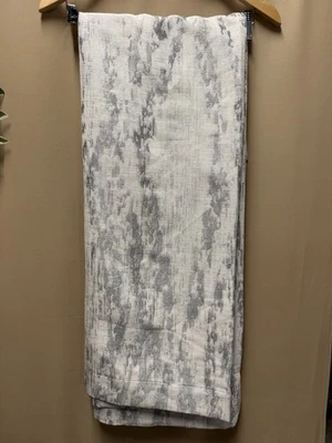West Elm Pole Pocket Bark Texture Jacquard Curtain Unlined 48" x 84 Grey - Image 1 of 4