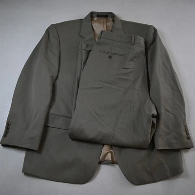 De Colección Y2K Boxy 2000s 44S 36x30 Beige Gris Lana Hombres Chaqueta Pantalones Traje Foto 1 de 4