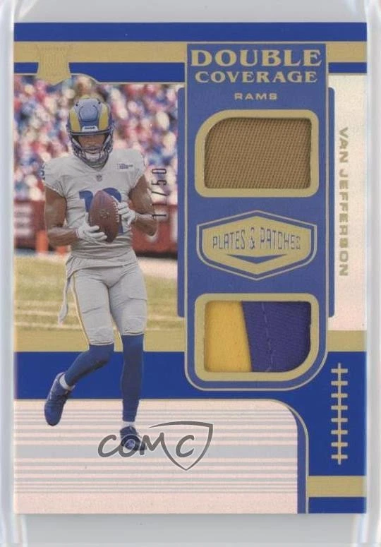 2020 Panini Plates & Patches Double Coverage Blue /50 Van Jefferson Rookie RC - Image 1 of 2