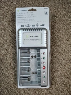 LENMAR 5-in-1 AC Charger for AAA AA C D 9-Volt NiCd NiMH Batteries - Image 1 of 4